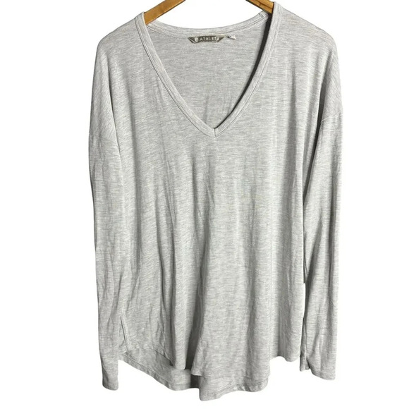 Athleta Cloudlight Relaxed Top Light Grey Heather Size M - Picture 2 of 6